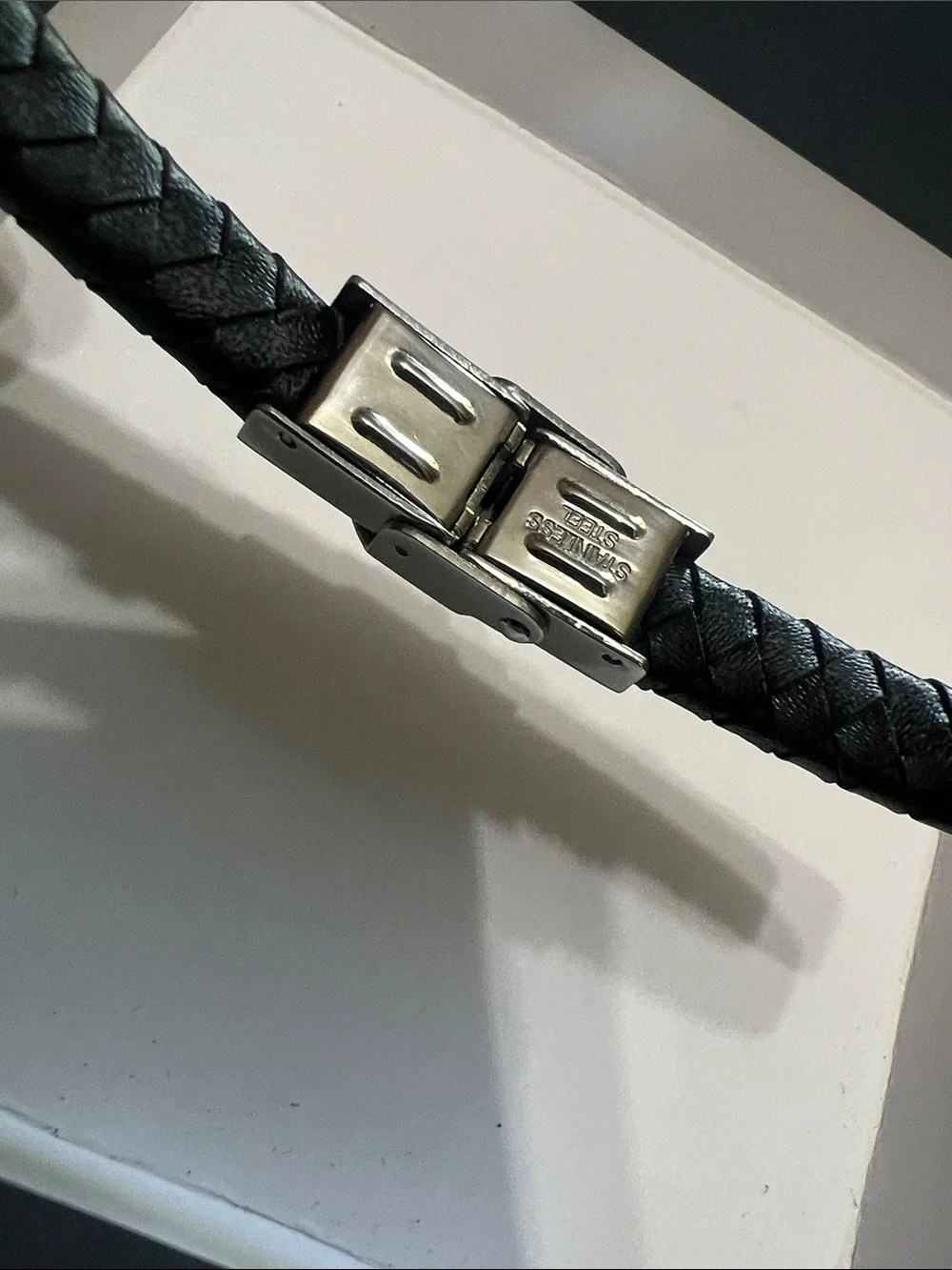 INOX Black and Silver Stainless Steel Cable Men's Bracelet